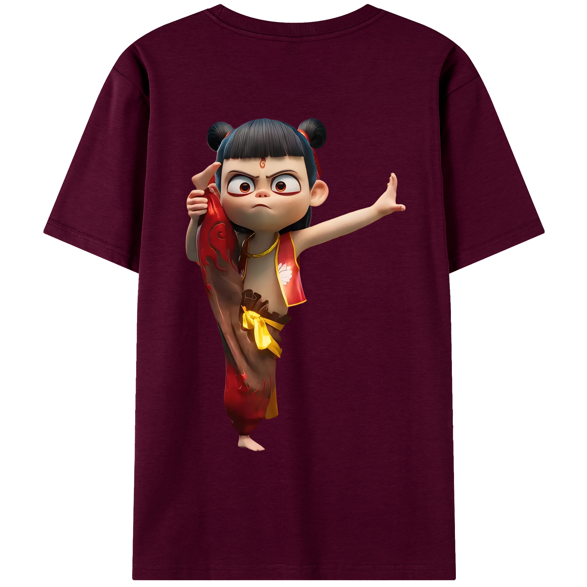 （画像用） Ne Zha 2 ナタ 魔童の大暴れ レディース半袖Tシャツ(バックプリント)